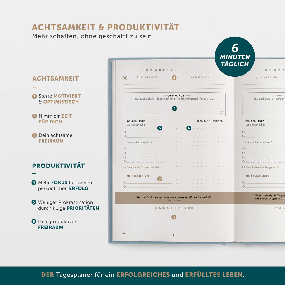Das 6-Minuten Erfolgsjournal PUR