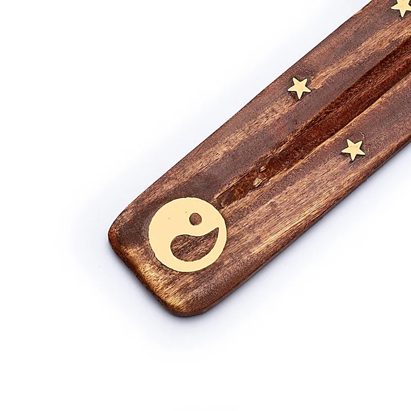 Räucherstäbchenhalter Holz Yin Yang