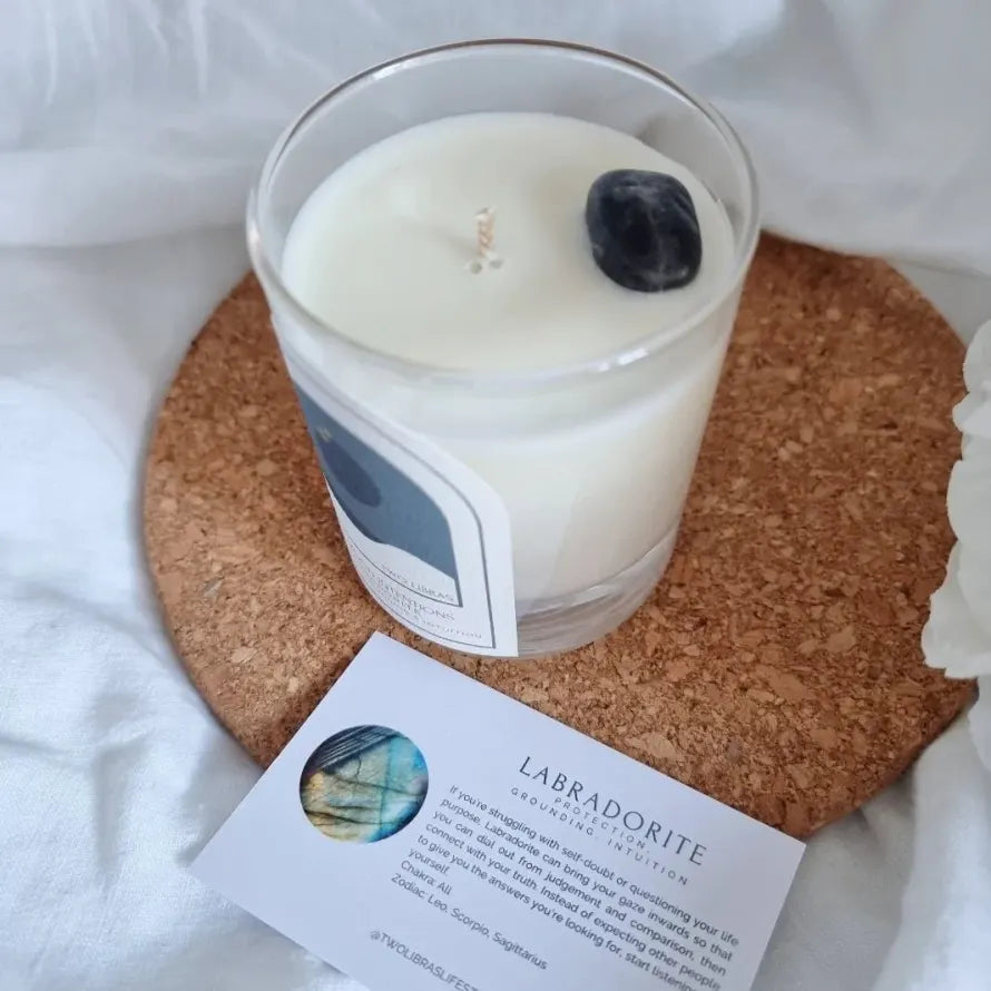 New Moon Crystal Intention Candle