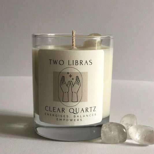 Clear Quarz Crystal Intention Candle
