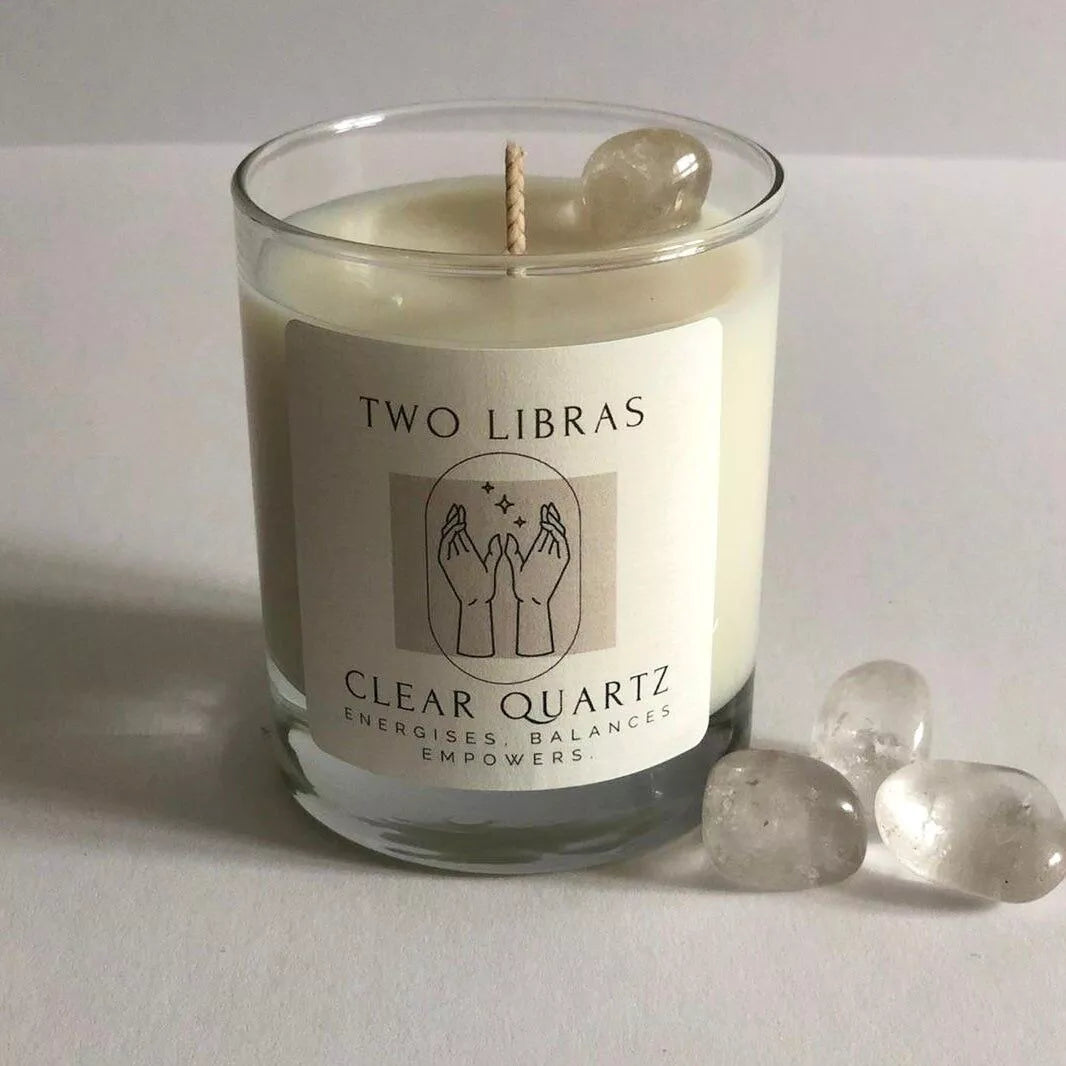 Clear Quarz Crystal Intention Candle