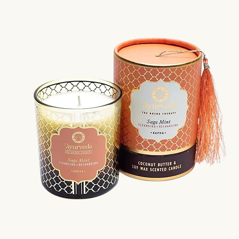Ayurveda Kerze "Kapha" im Glas - Salbei Minze